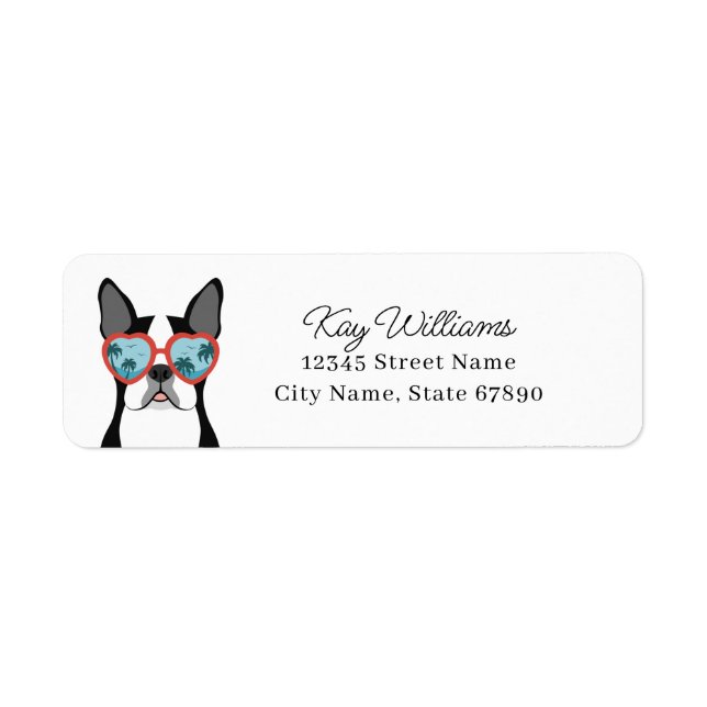 Boston Terrier Return Address Labels (Front)