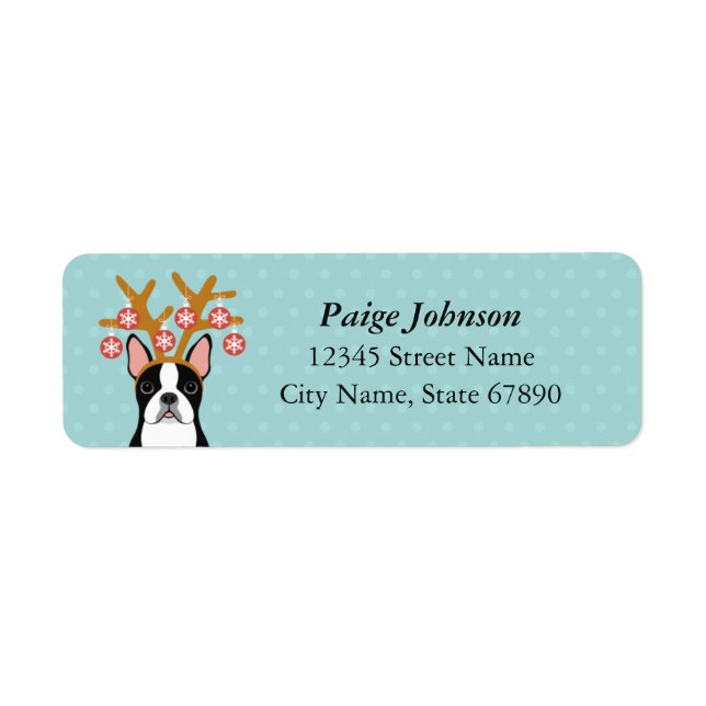 Boston Terrier Return Address Labels (Front)