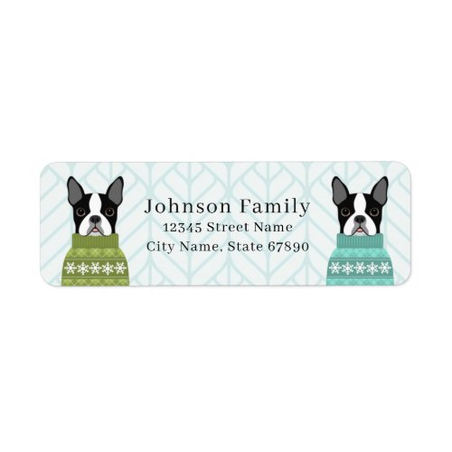 Boston Terrier Return Address Labels