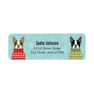 Boston Terrier Return Address Labels
