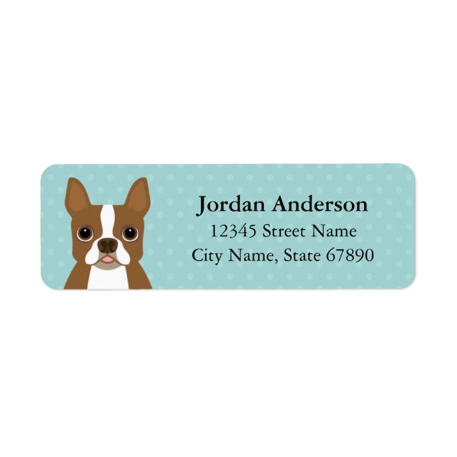 Boston Terrier Return Address Labels (Front)