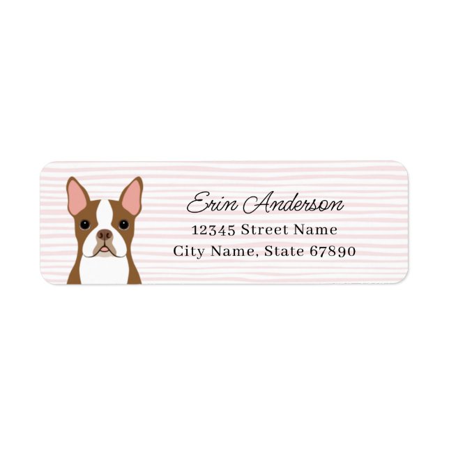 Boston Terrier Return Address Labels (Front)