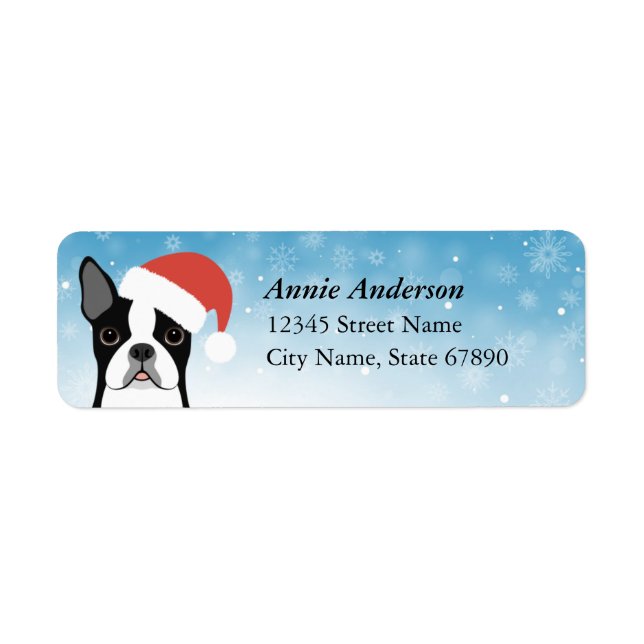Boston Terrier Return Address Labels (Front)