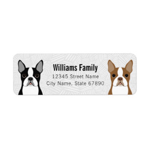 Boston Terrier Return Address Labels