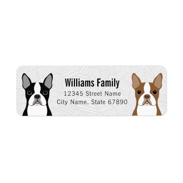 Boston Terrier Return Address Labels (Front)