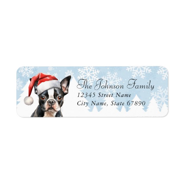 Boston Terrier Return Address Labels (Front)