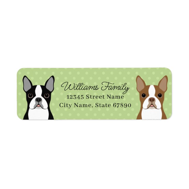 Boston Terrier Return Address Labels (Front)