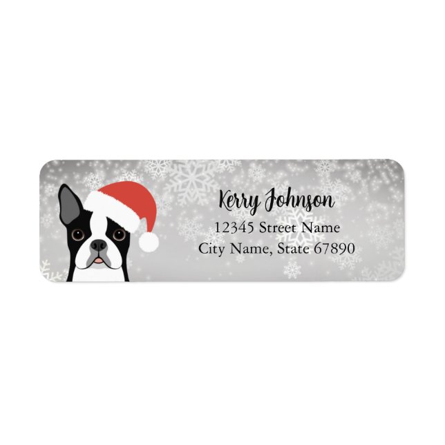 Boston Terrier Return Address Labels (Front)