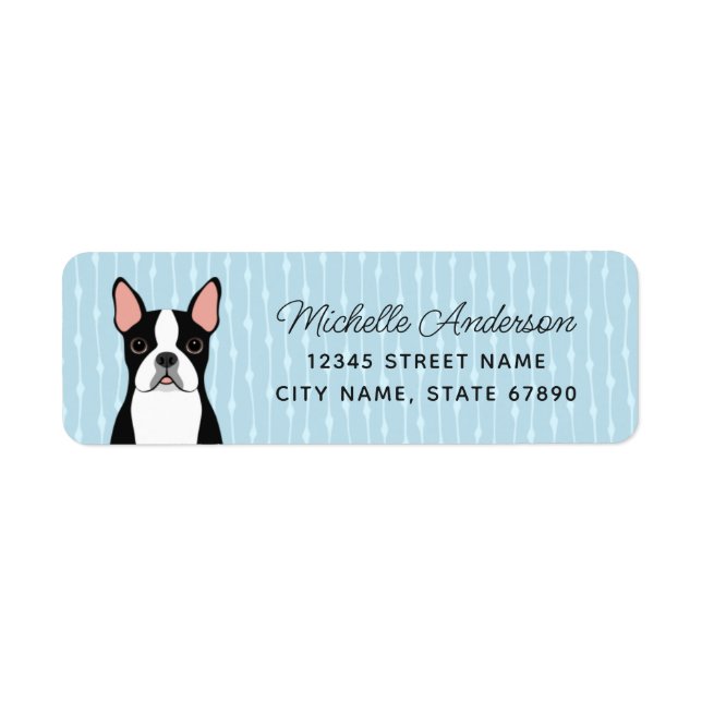 Boston Terrier Return Address Labels (Front)