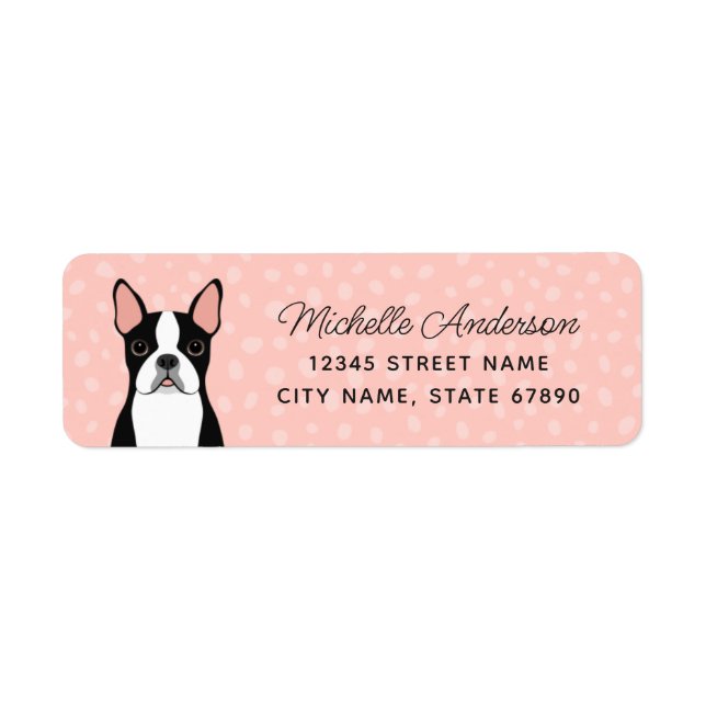 Boston Terrier Return Address Labels (Front)