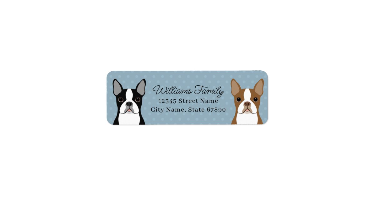 Boston Terrier Return Address Labels | Zazzle