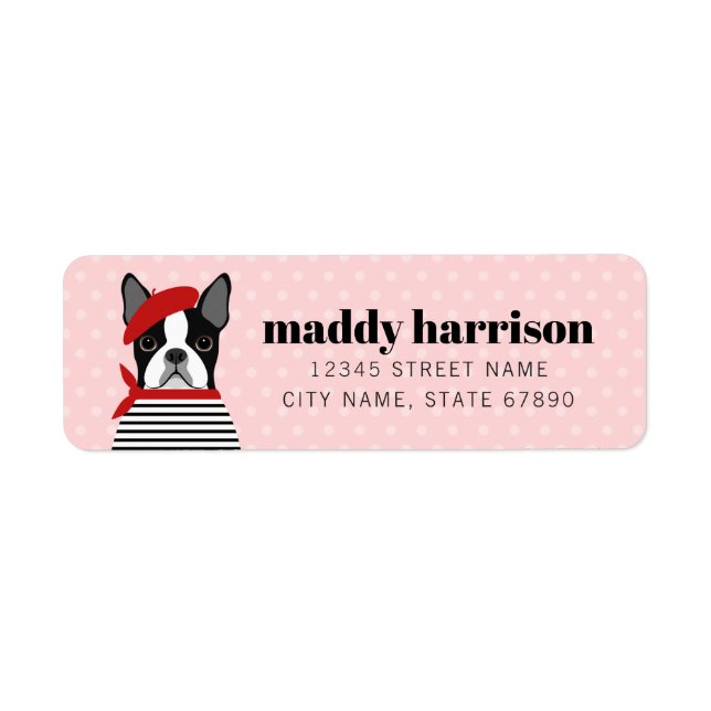 Boston Terrier Return Address Labels (Front)