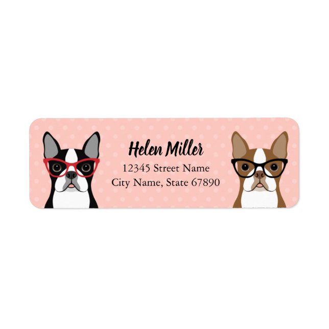 Boston Terrier Return Address Labels (Front)