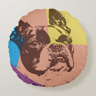 Boston Terrier Round Pillow