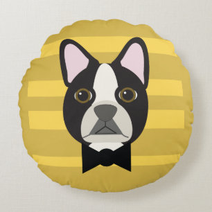Boston Terrier Round Pillow