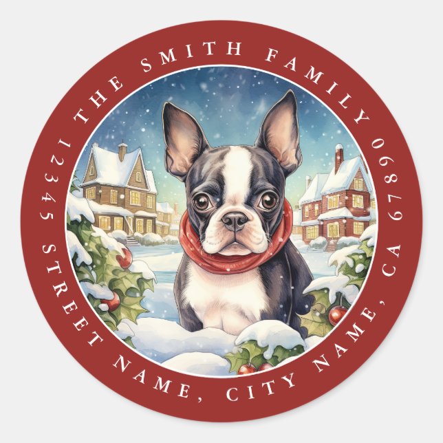 Boston Terrier Round Stickers (Front)
