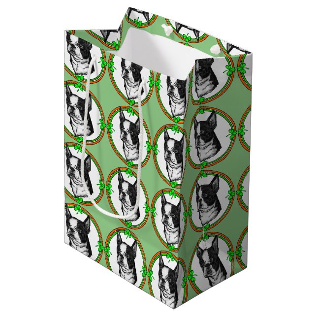 Boston Terrier Saint Patricks Day Medium Gift Bag