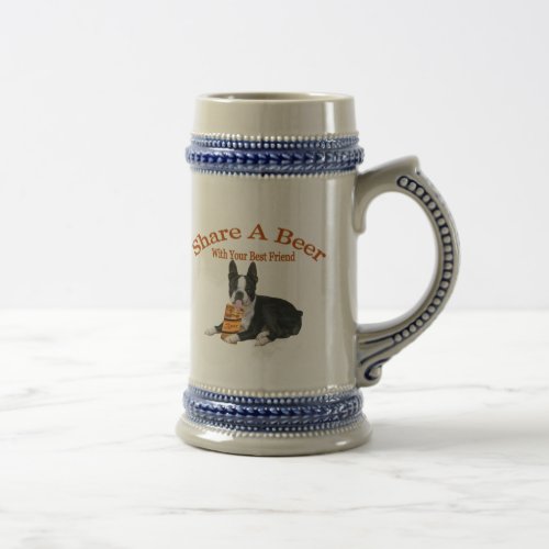 Boston Terrier Share A Beer Gifts Beer Stein