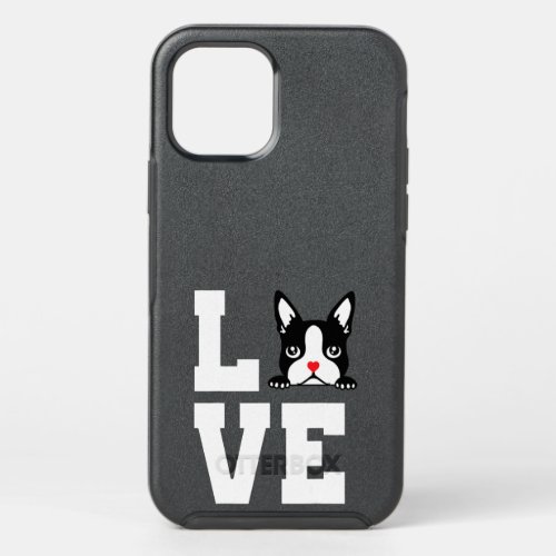 Boston Terrier Shirt I Love My Bostie Tee Gift for OtterBox Symmetry iPhone 12 Pro Case