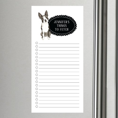 Boston Terrier Shopping List  Magnetic Notepad