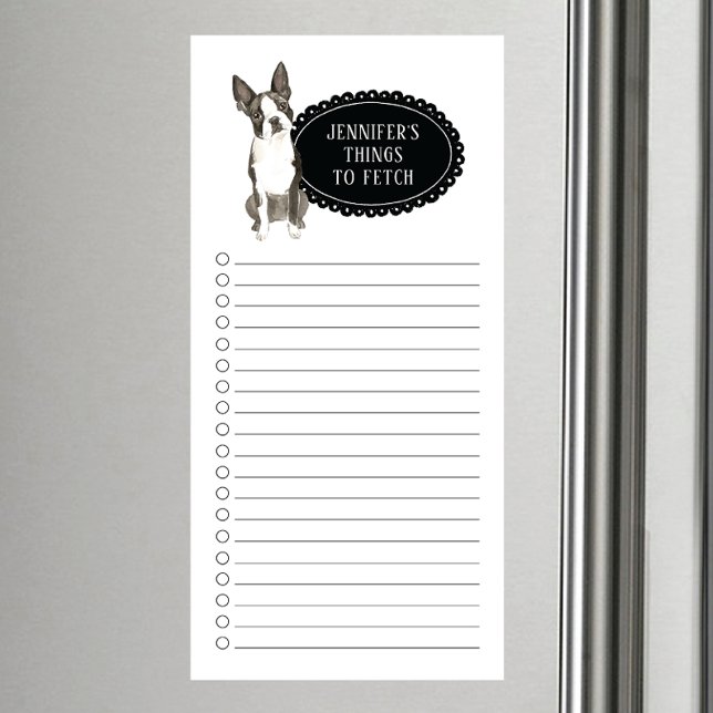 Boston Terrier Shopping List  Magnetic Notepad (Creator Uploaded)