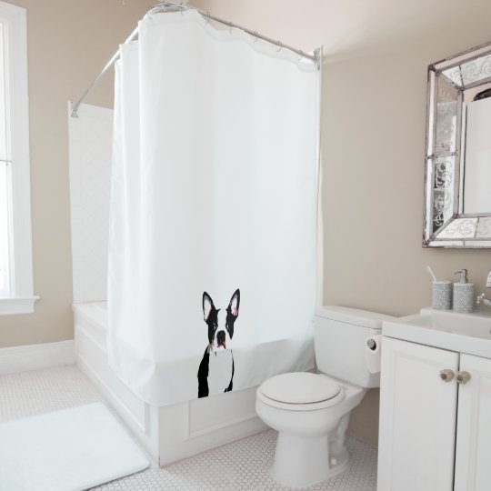 Boston Terrier Shower Curtain Zazzle Com