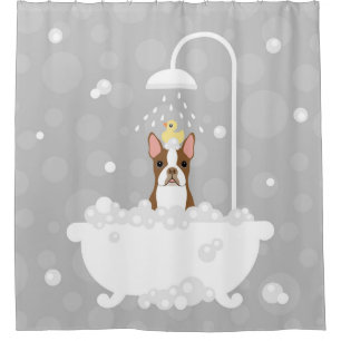 Boston Terrier Shower Curtain