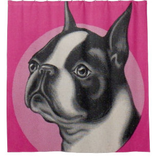 Boston terrier shower curtain