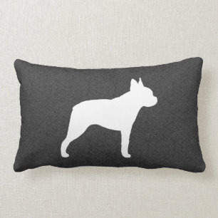 Boston Terrier Silhouette Lumbar Pillow