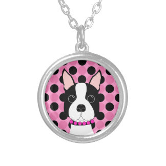 Boston Terrier Silver Plated Necklace