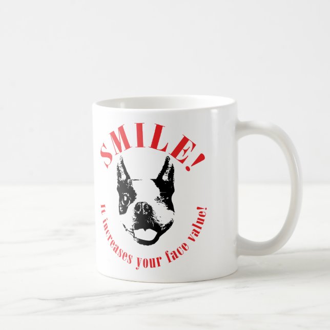 Boston Terrier Smile - Face Value Coffee Mug (Right)