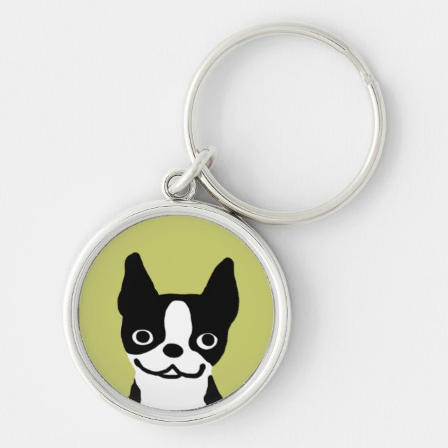 Boston Terrier Smile Keychain (Front)