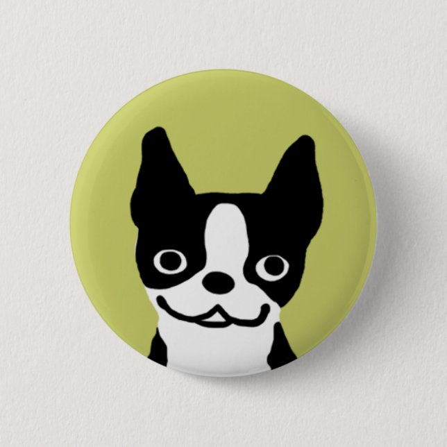 Boston Terrier Smile Pinback Button (Front)