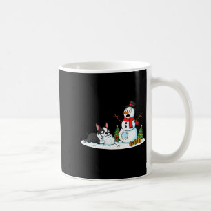 Boston Terrier Snowman Christmas Tree Xmas Womens Coffee Mug