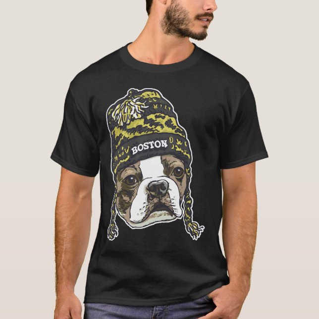 Boston Terrier Sports Beanie T-Shirt (Front)