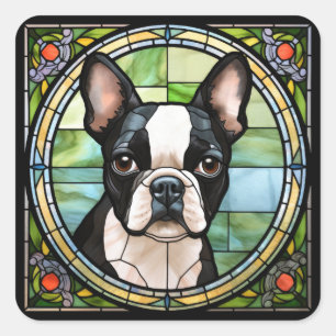 Boston Terrier Square Sticker