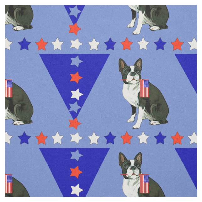 Boston Terrier Stars Fabric (Swatch)