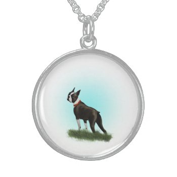 Boston Terrier Sterling Silver Necklace by AutumnRoseMDS at Zazzle