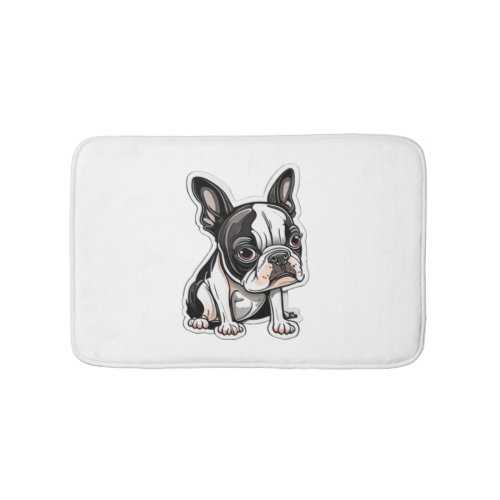 Boston Terrier sticker design Bath Mat