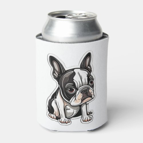 Boston Terrier sticker design Can Cooler