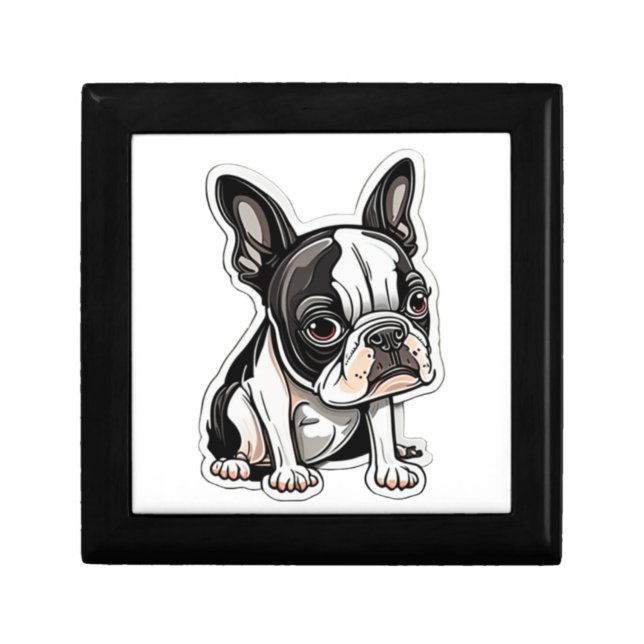 Boston Terrier sticker design Gift Box (Front)