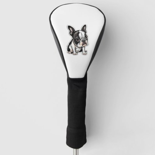 Boston Terrier sticker design Golf Head Cover