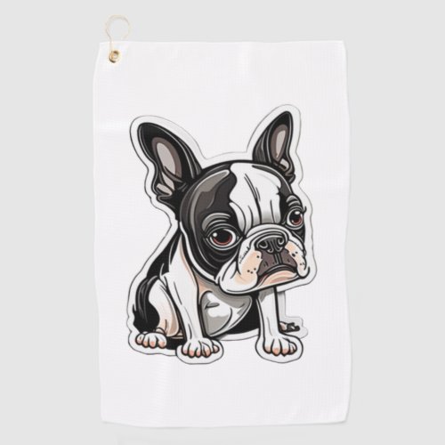 Boston Terrier sticker design Golf Towel