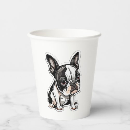 Boston Terrier sticker design Paper Cups