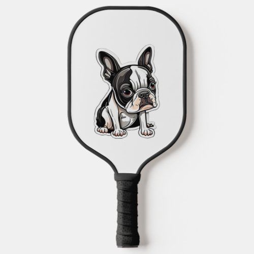 Boston Terrier sticker design Pickleball Paddle