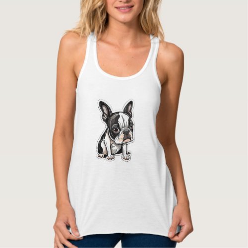 Boston Terrier sticker design Tank Top