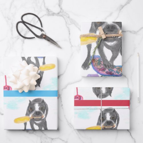 Boston Terrier Sweet Dream Wrapping Paper Sheets