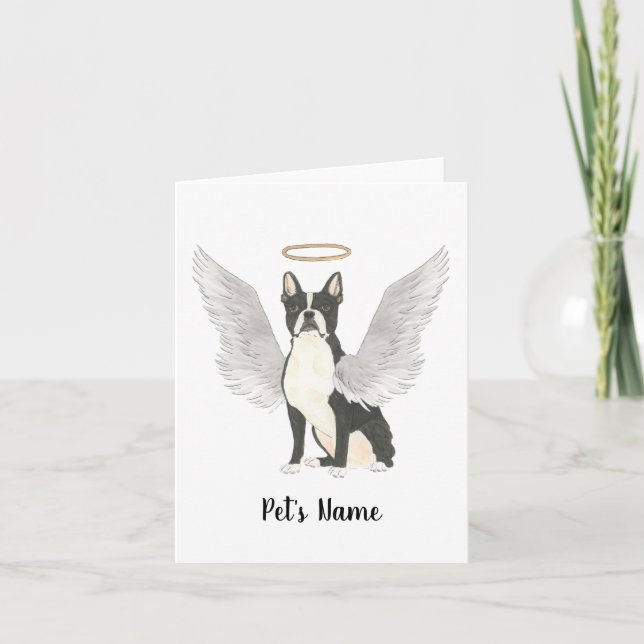 Boston Terrier Sympathy Memorial Card (Front)
