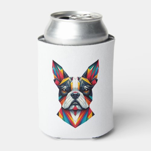Boston Terrier t_shirt origami funny cute Classic  Can Cooler