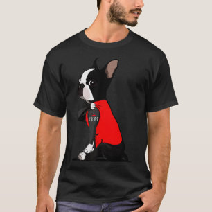 Boston Terrier Tattoos I Love Mom T-Shirt